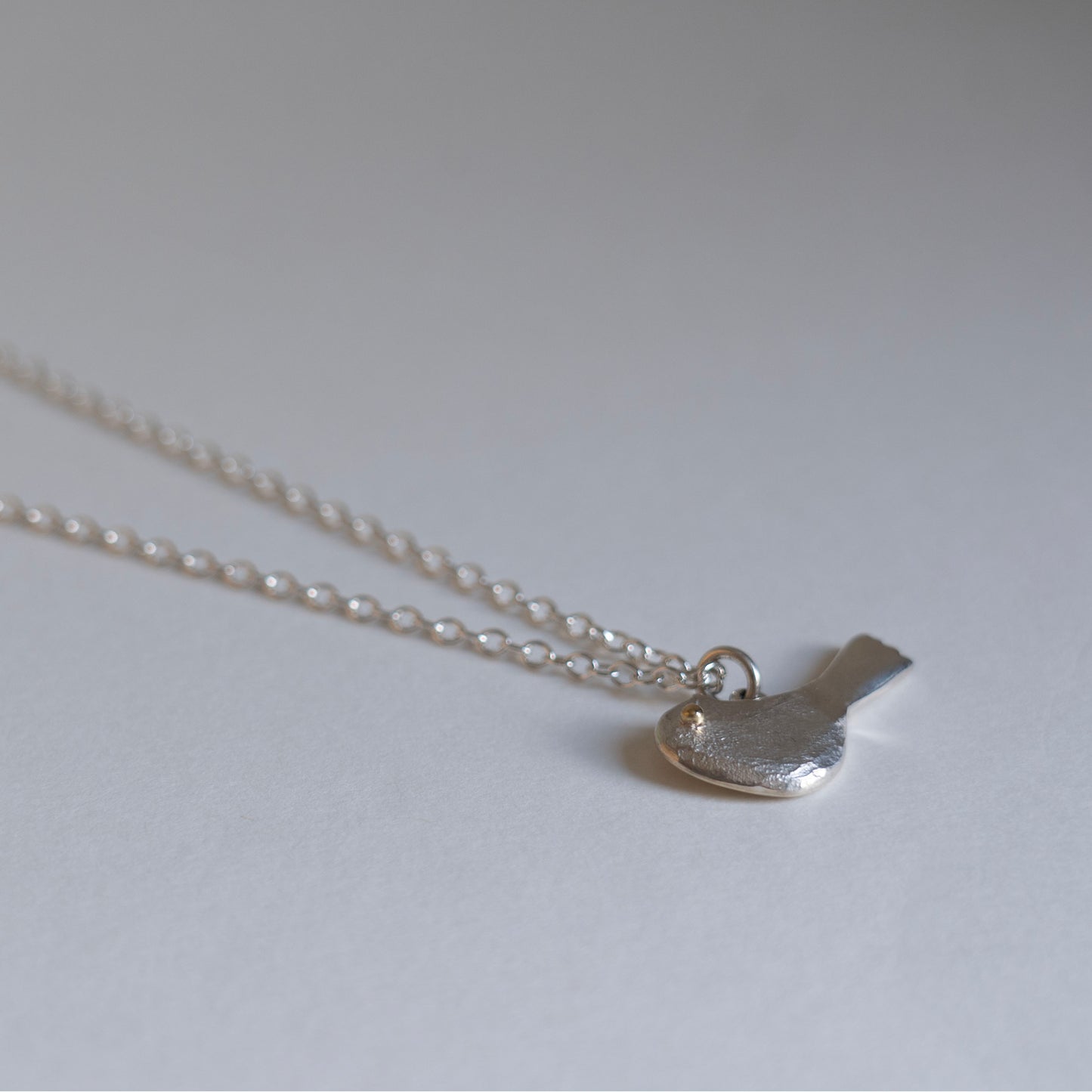 Silver & gold chiffchaff necklace