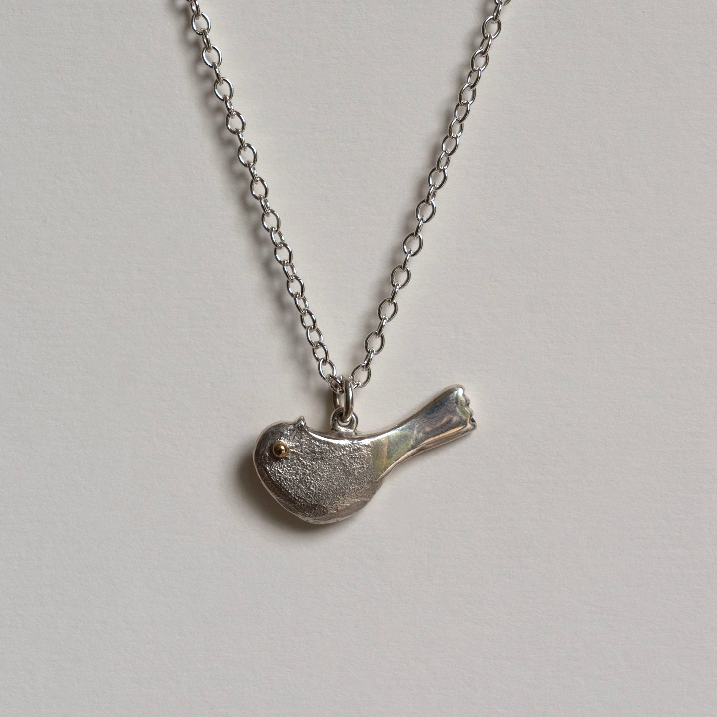 Silver & gold chiffchaff necklace