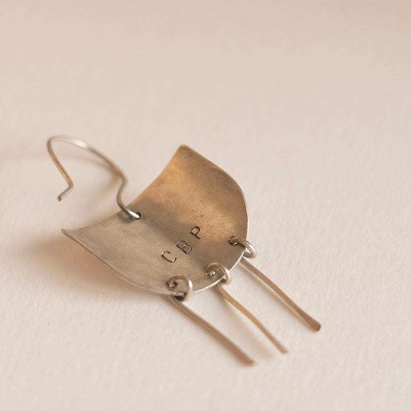 Rosa I shield earrings