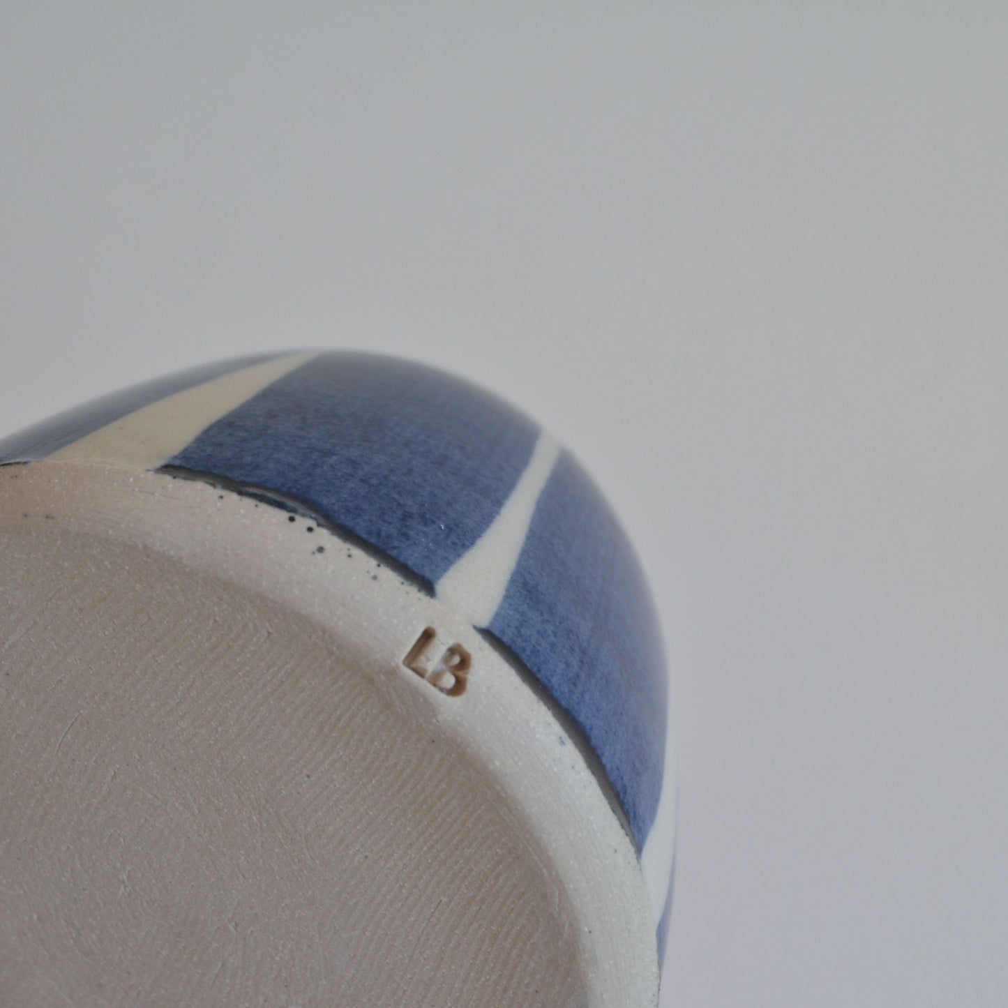 Bottle vase - matte blue sgraffito