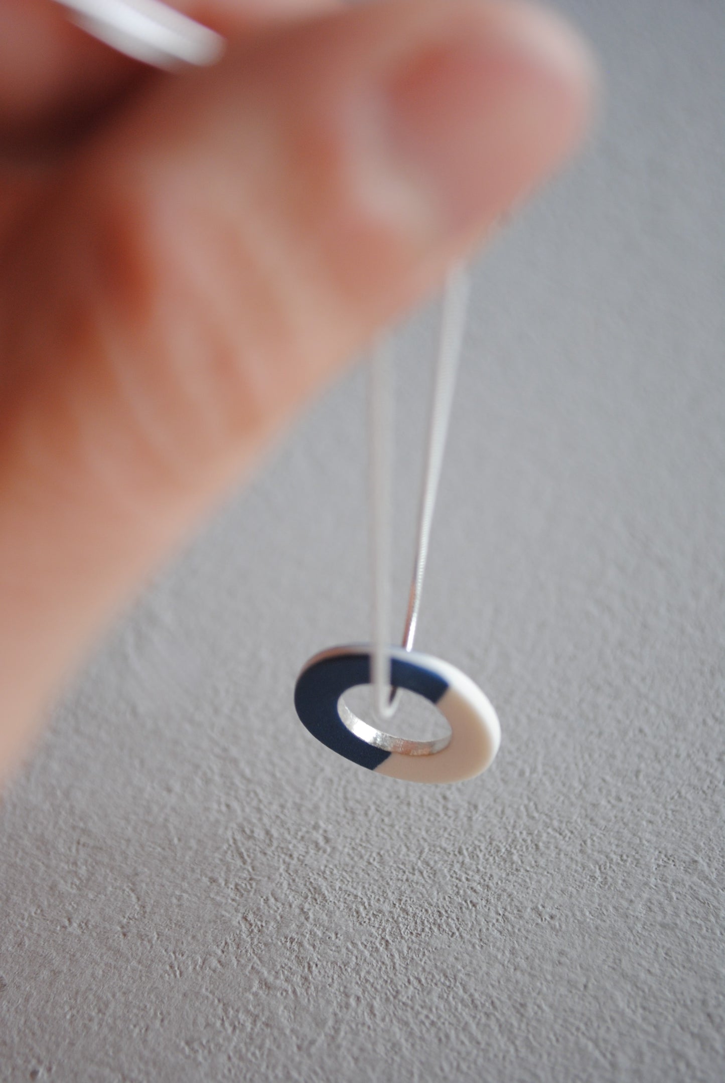 Midnight blue full circle necklace