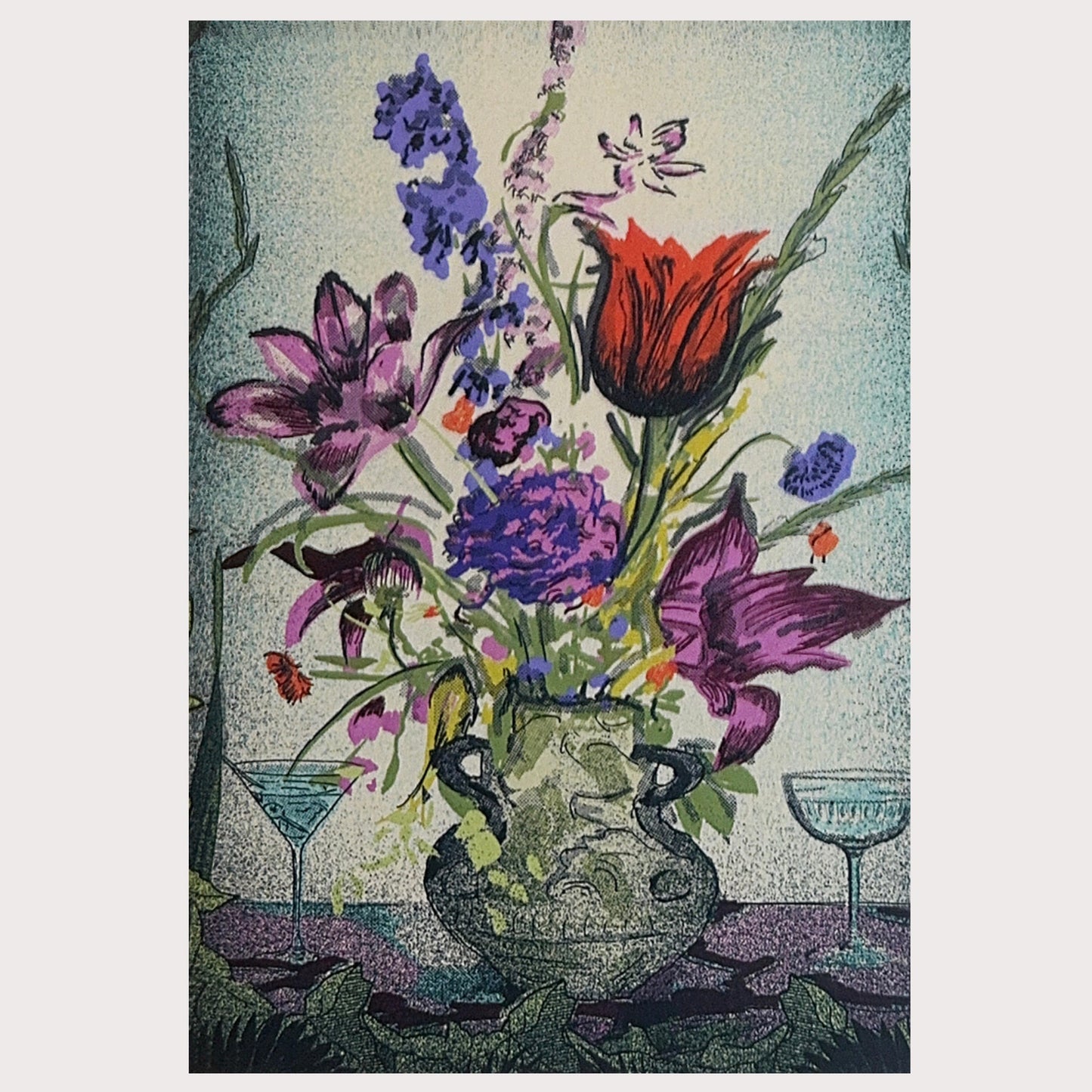 Still Life with Champagne greetings card