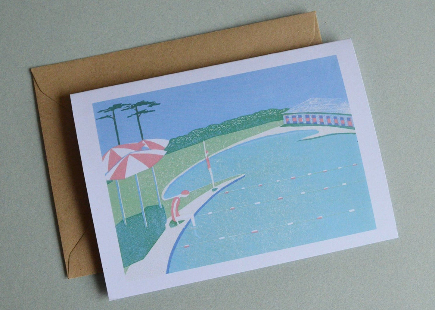 Morning Swim greetings card