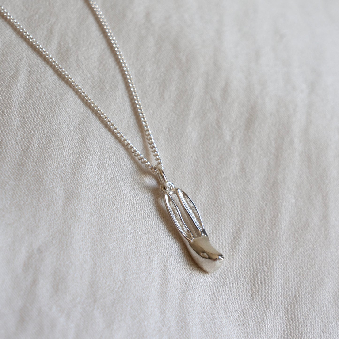 Silver hare necklace