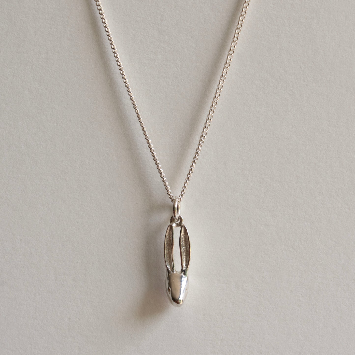 Silver hare necklace