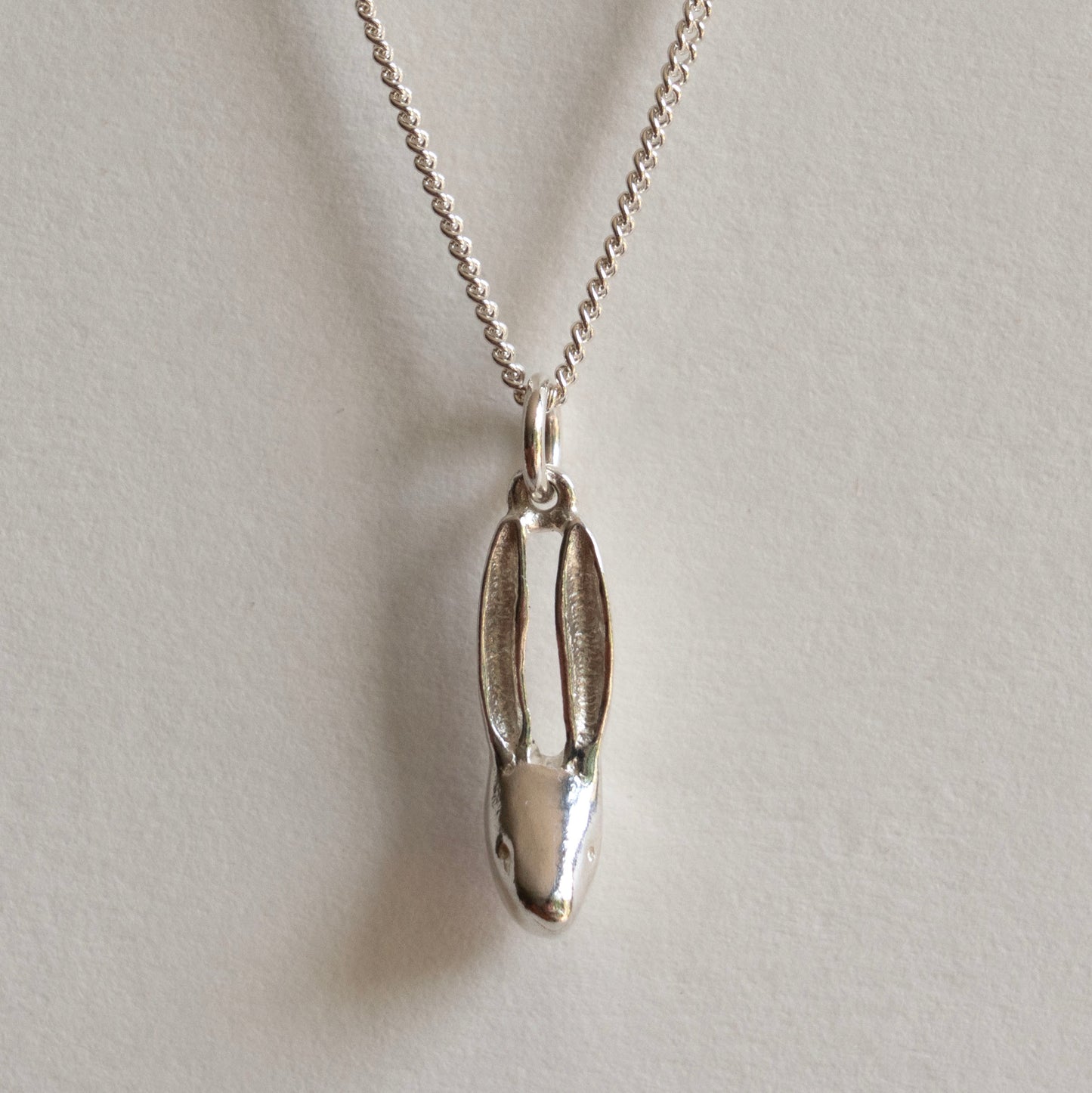 Silver hare necklace