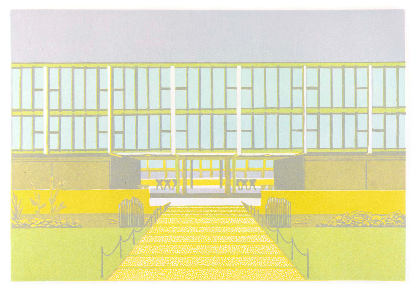 St Catherine's College - original linocut print