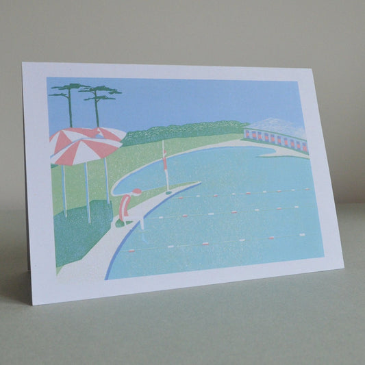 Morning Swim greetings card