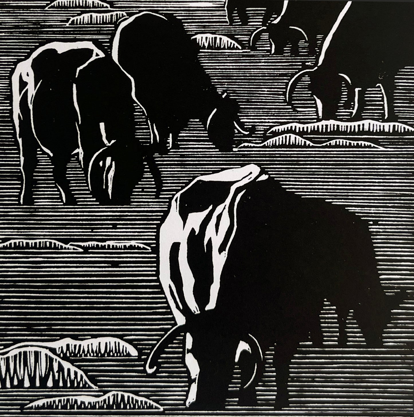 Christ Church Cows linocut print