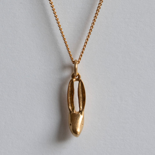 Gold hare necklace