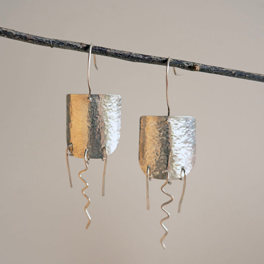 Rosa II shield earrings