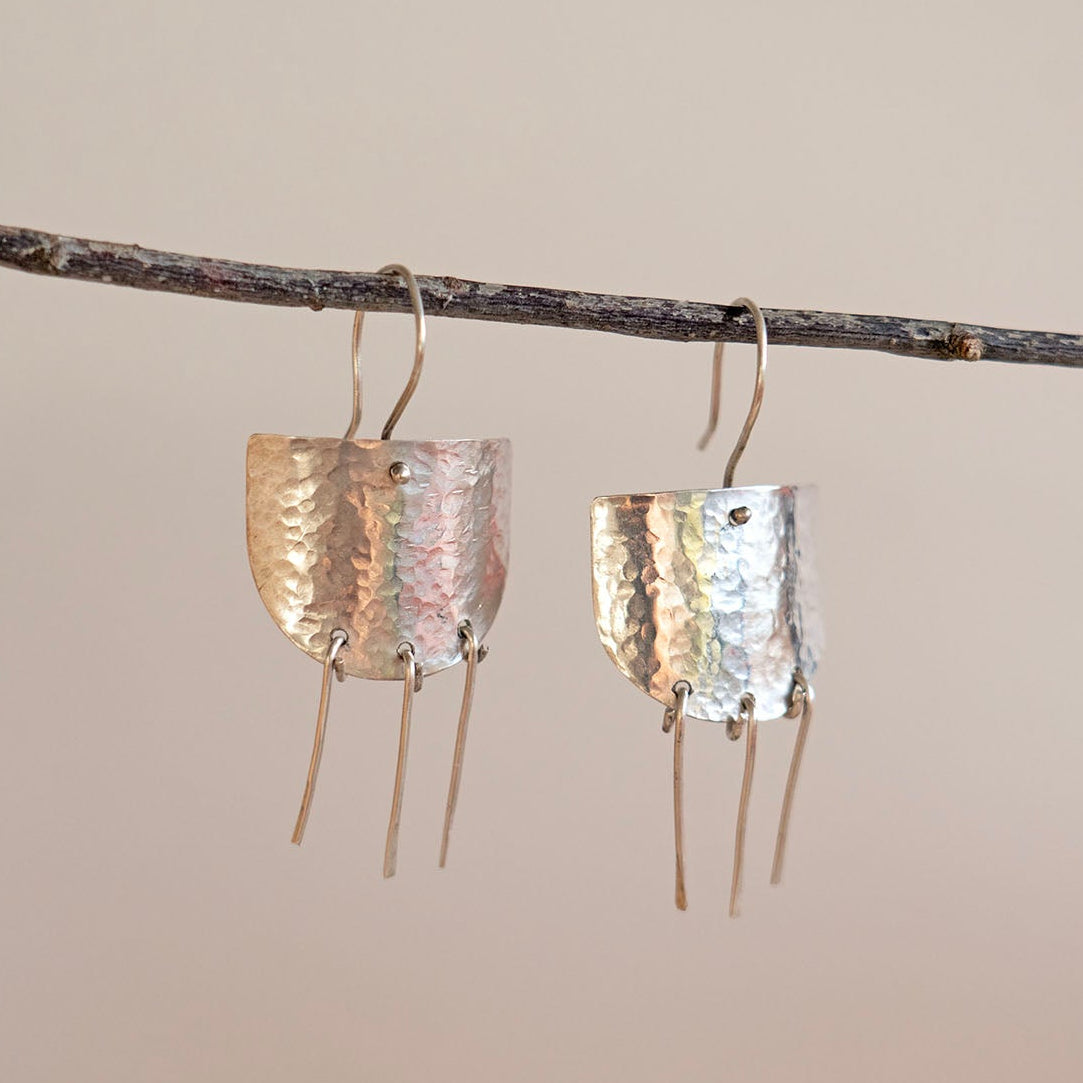 Rosa I shield earrings