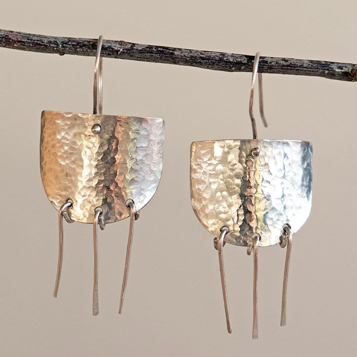 Rosa I shield earrings