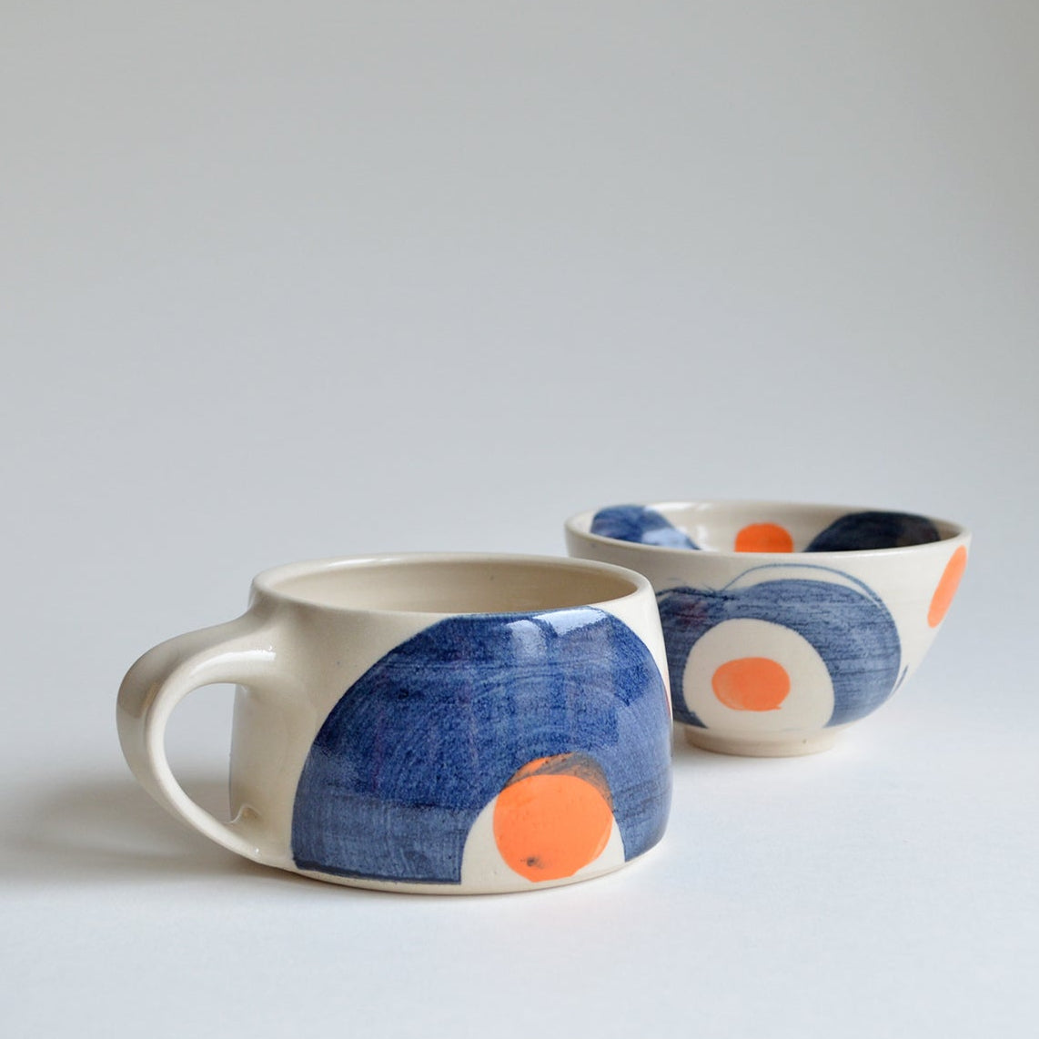 Blue and orange small bowl