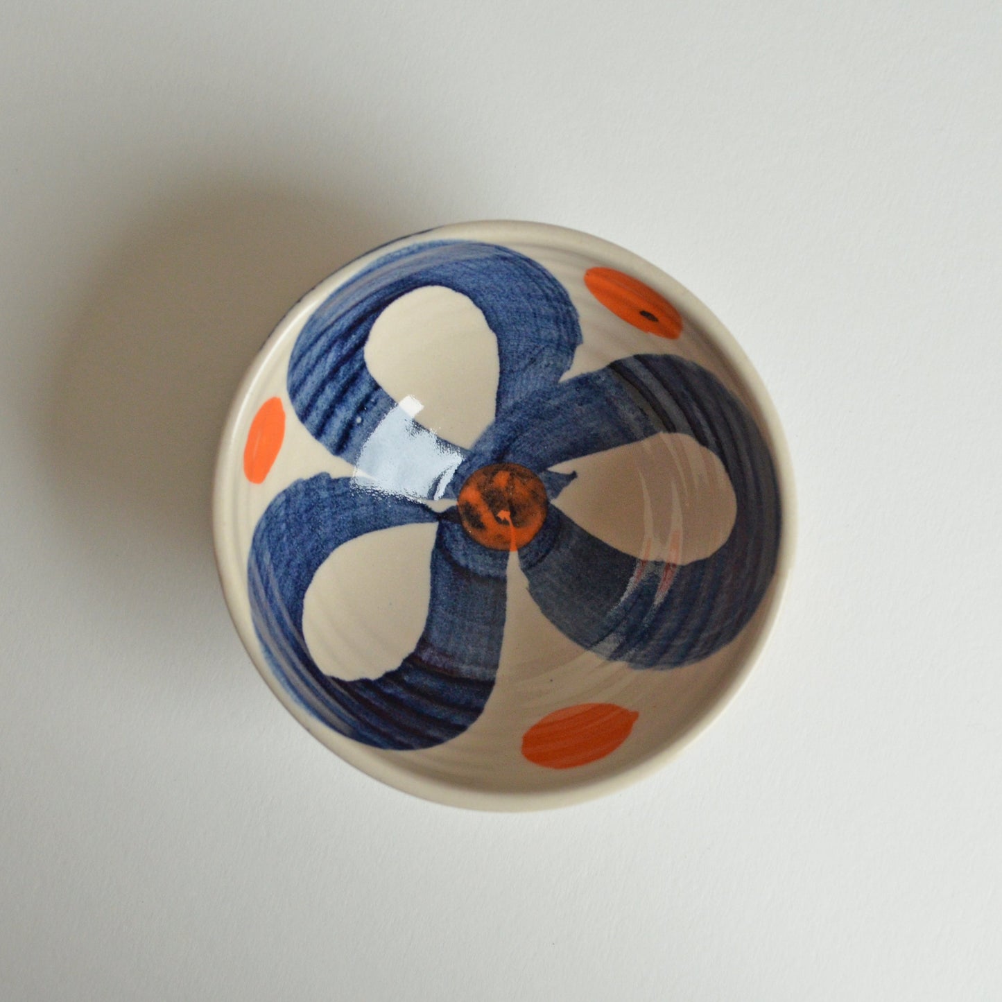 Blue and orange small bowl