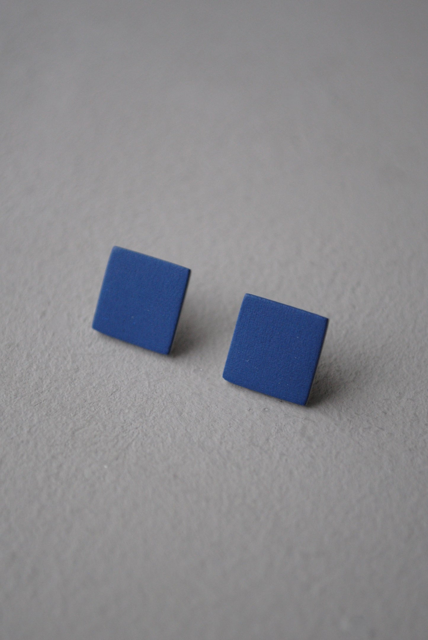 Midnight blue square stud earrings