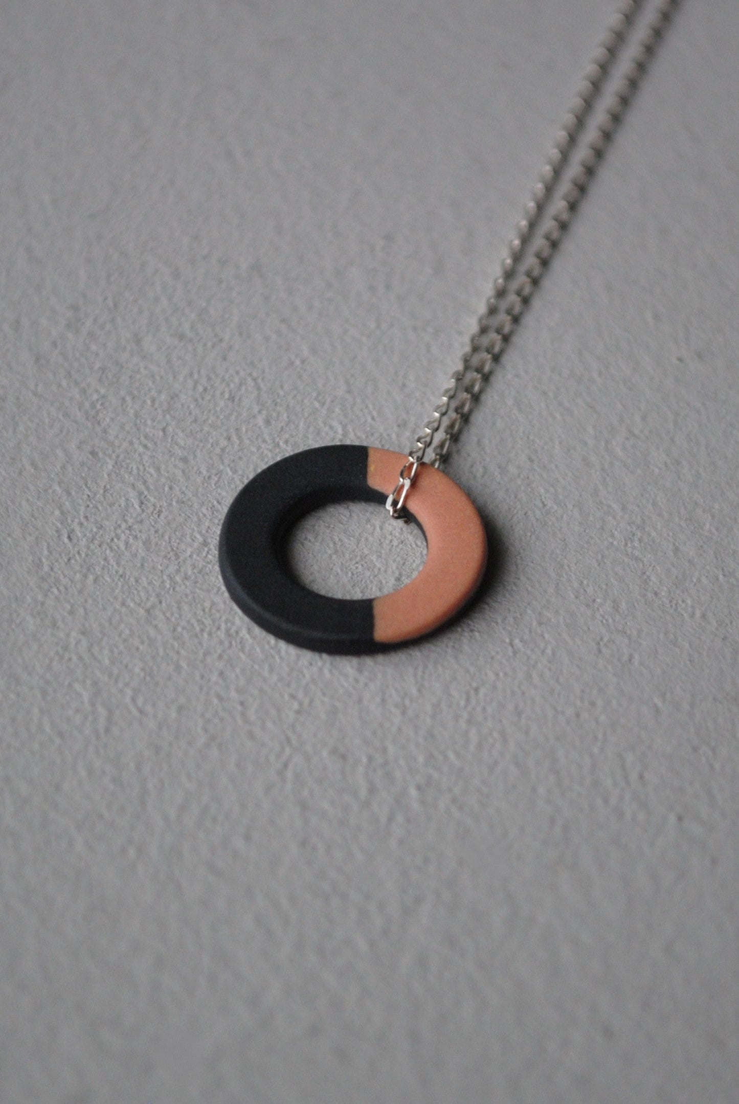 Black and ochre minimal necklace