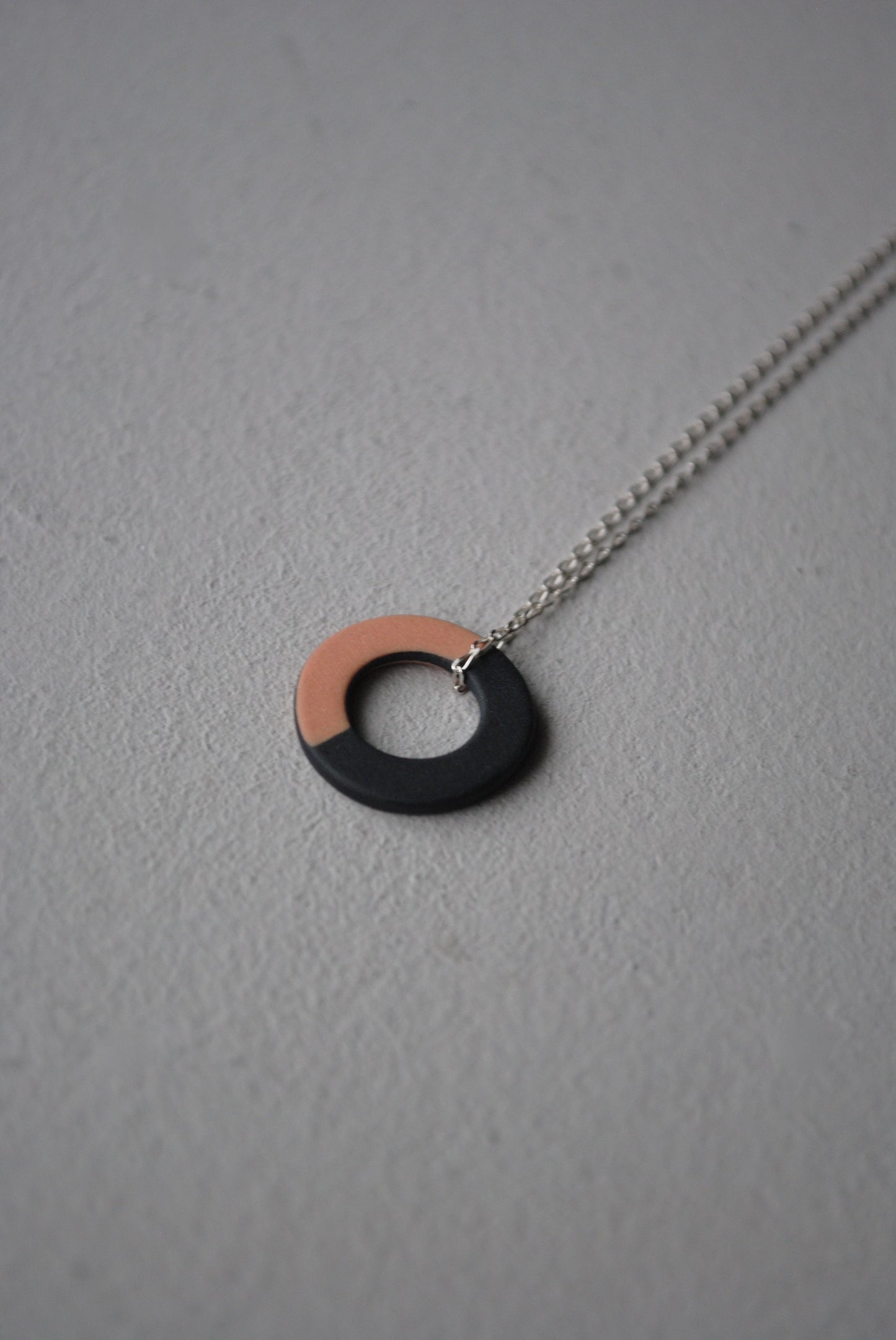 Black and ochre minimal necklace
