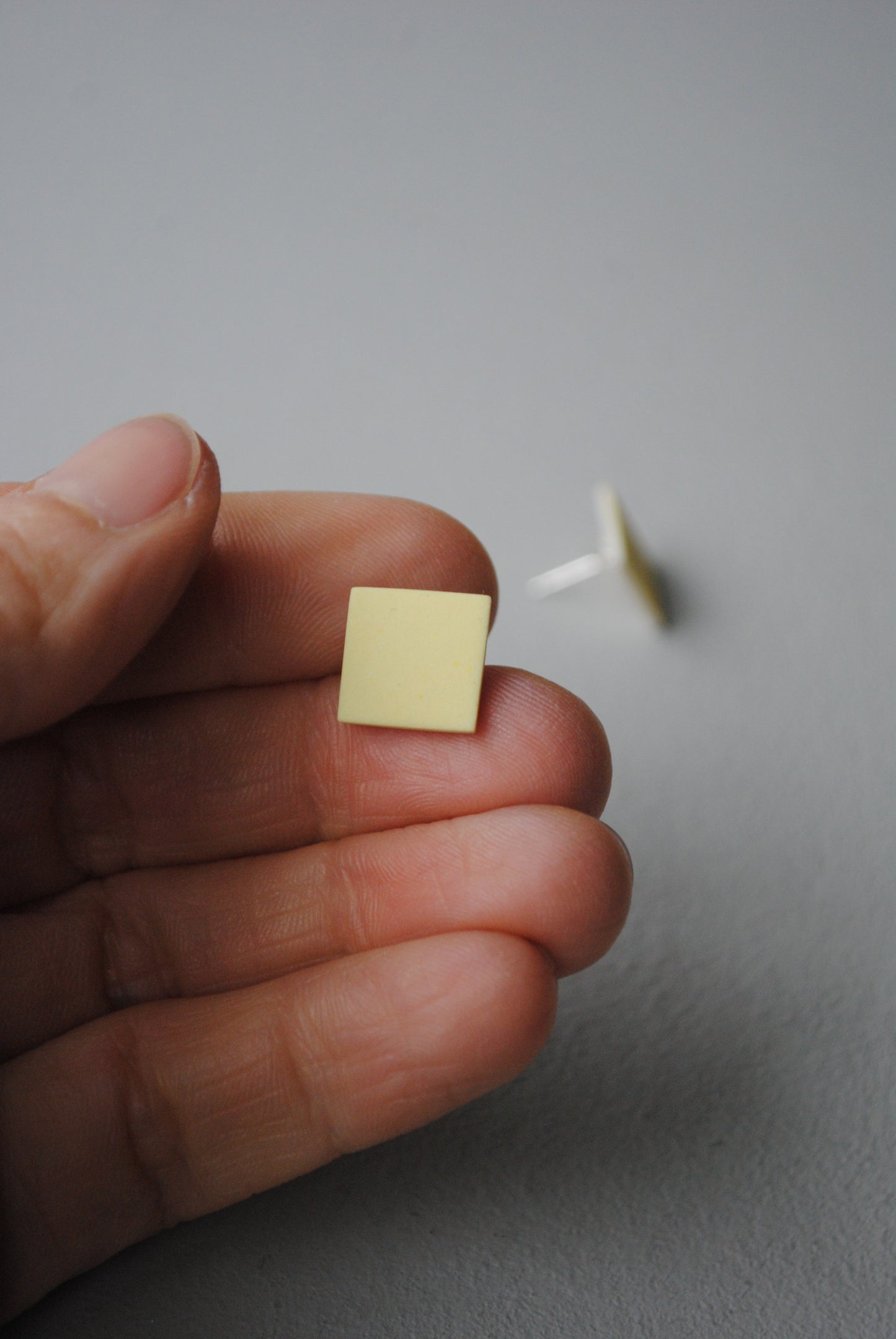 Sunshine Yellow square stud earrings