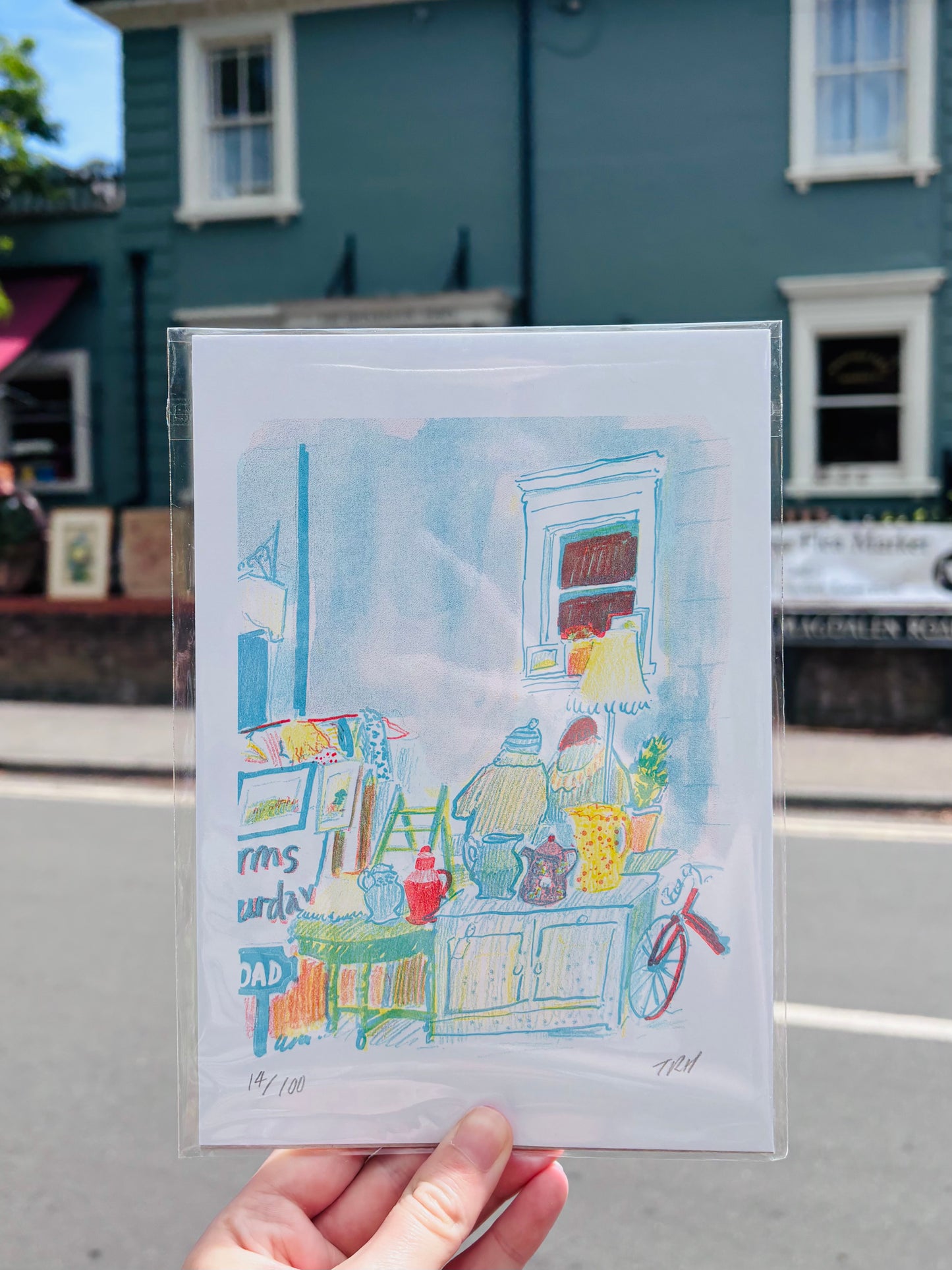 'Magdalen Arms Flea Market' print