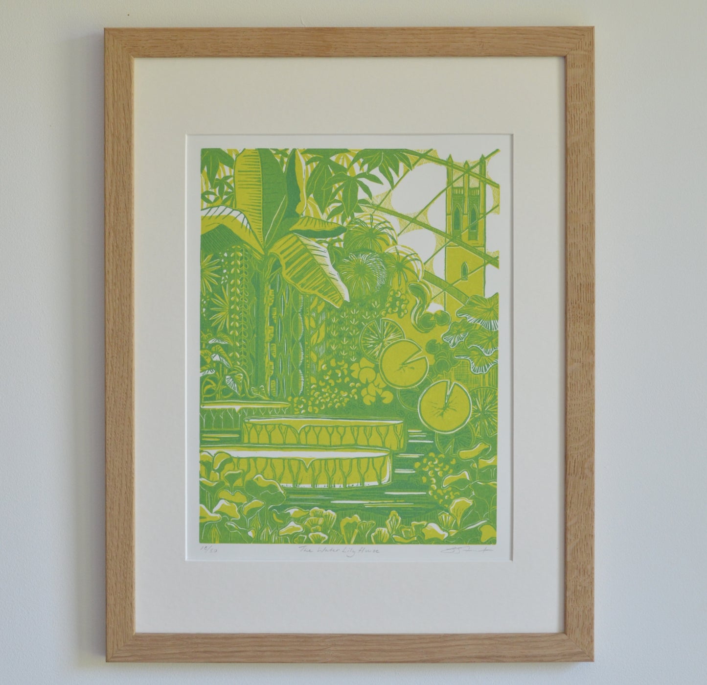The Water Lily House linocut print