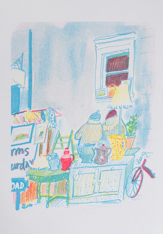 'Magdalen Arms Flea Market' print