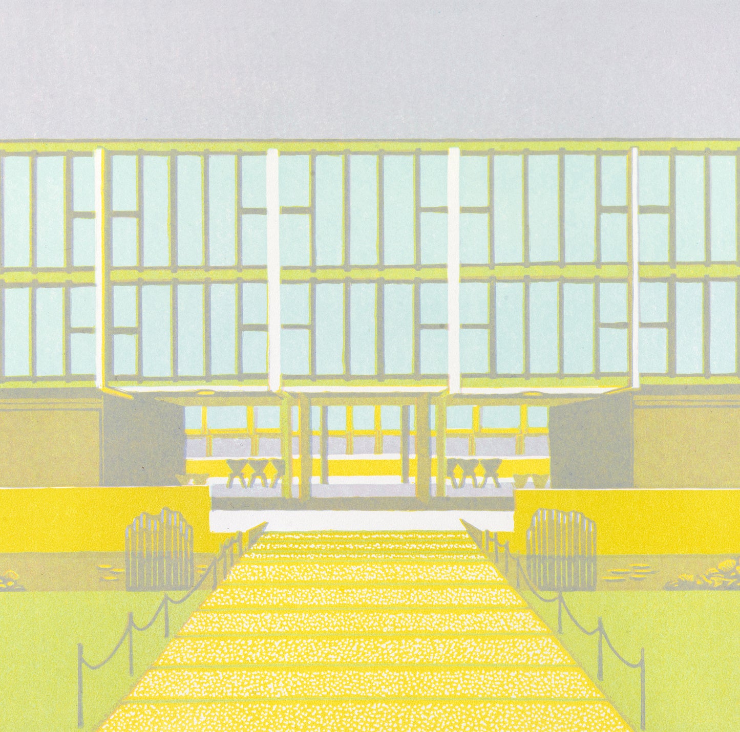 St Catherine's College - original linocut print