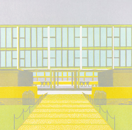 St Catherine's College - original linocut print