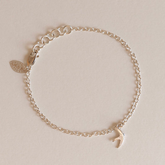 Silver swift charm bracelet