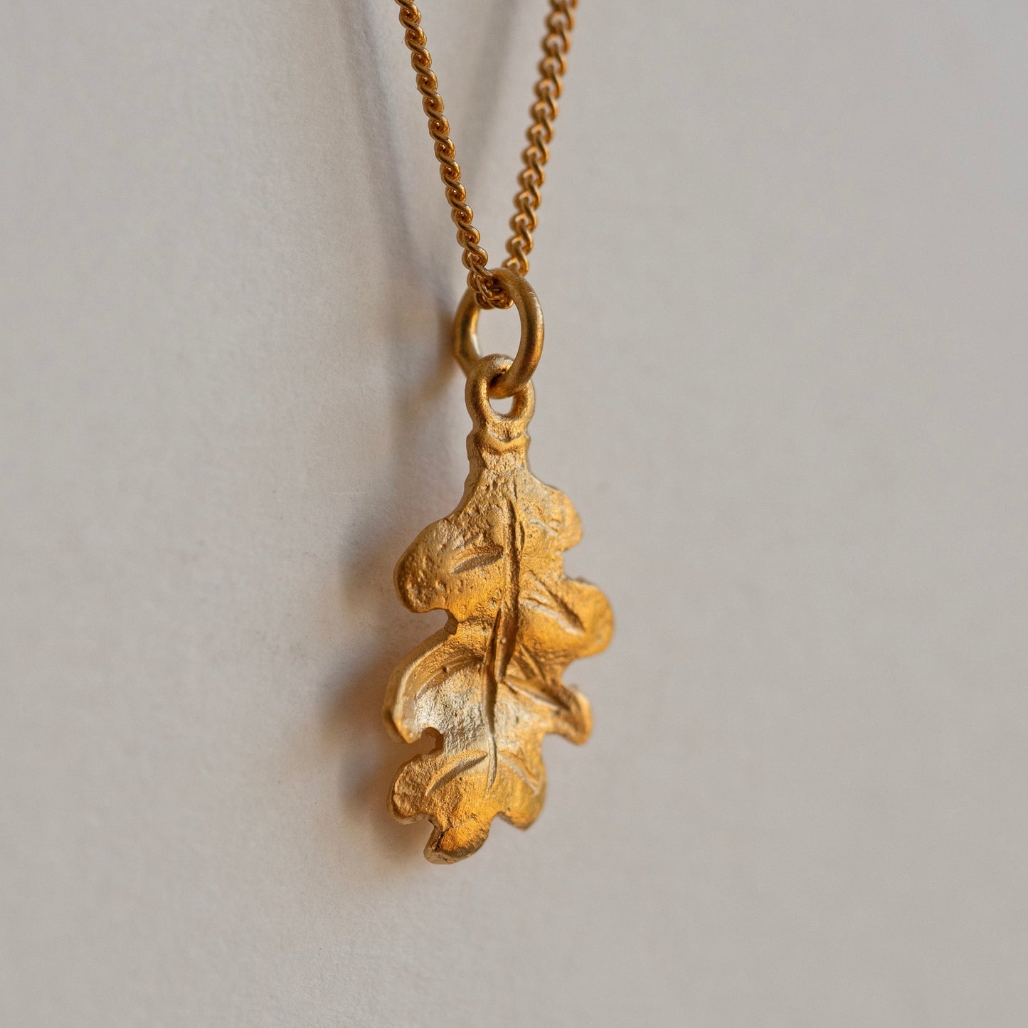 Gold oak leaf necklace